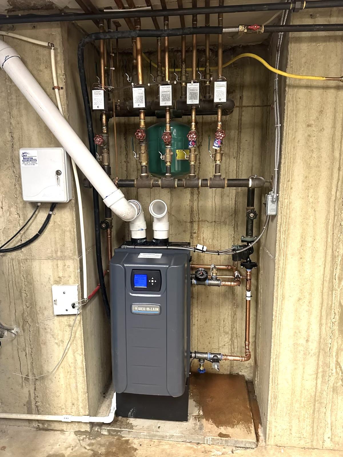 Technician fixing hvac unit