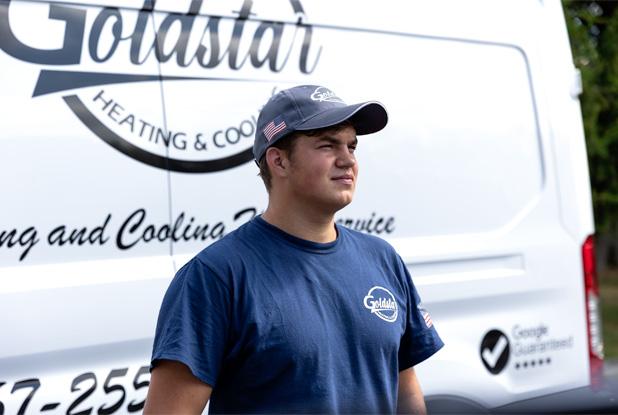 Technician with work bag
