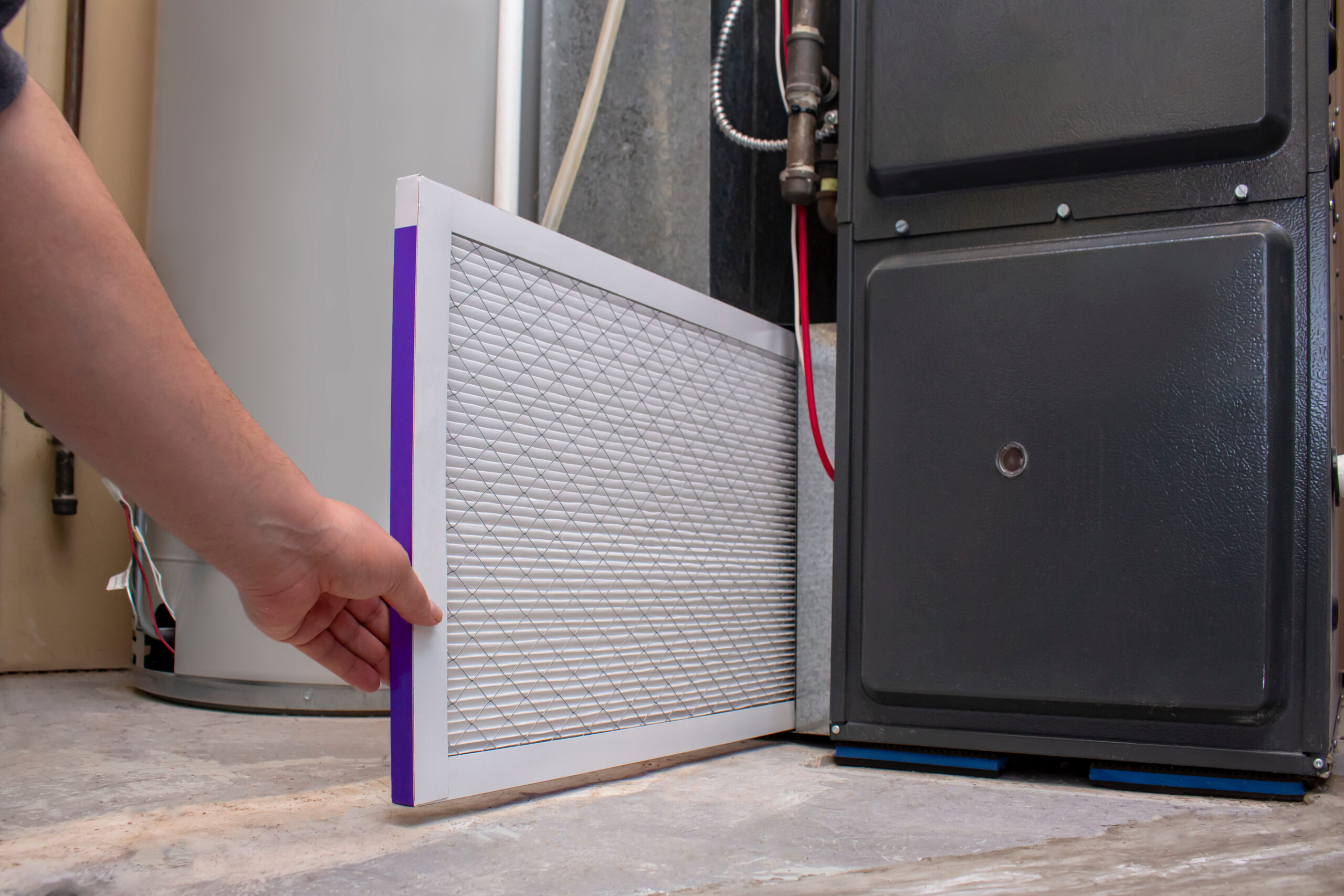 Person holding a clean air filter